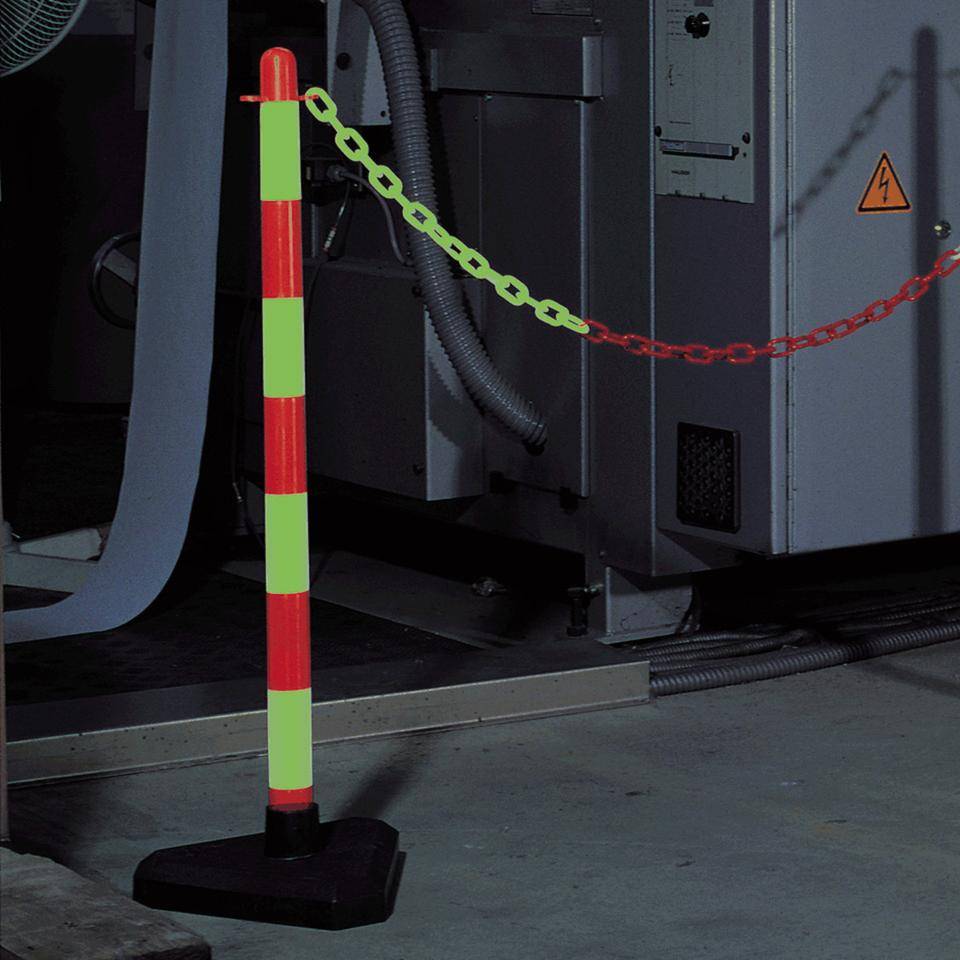 PERMALIGHT® plus Absperrkette, rot/lang nachleuchtend, Kunststoff, Ø 6mm, DIN 67510