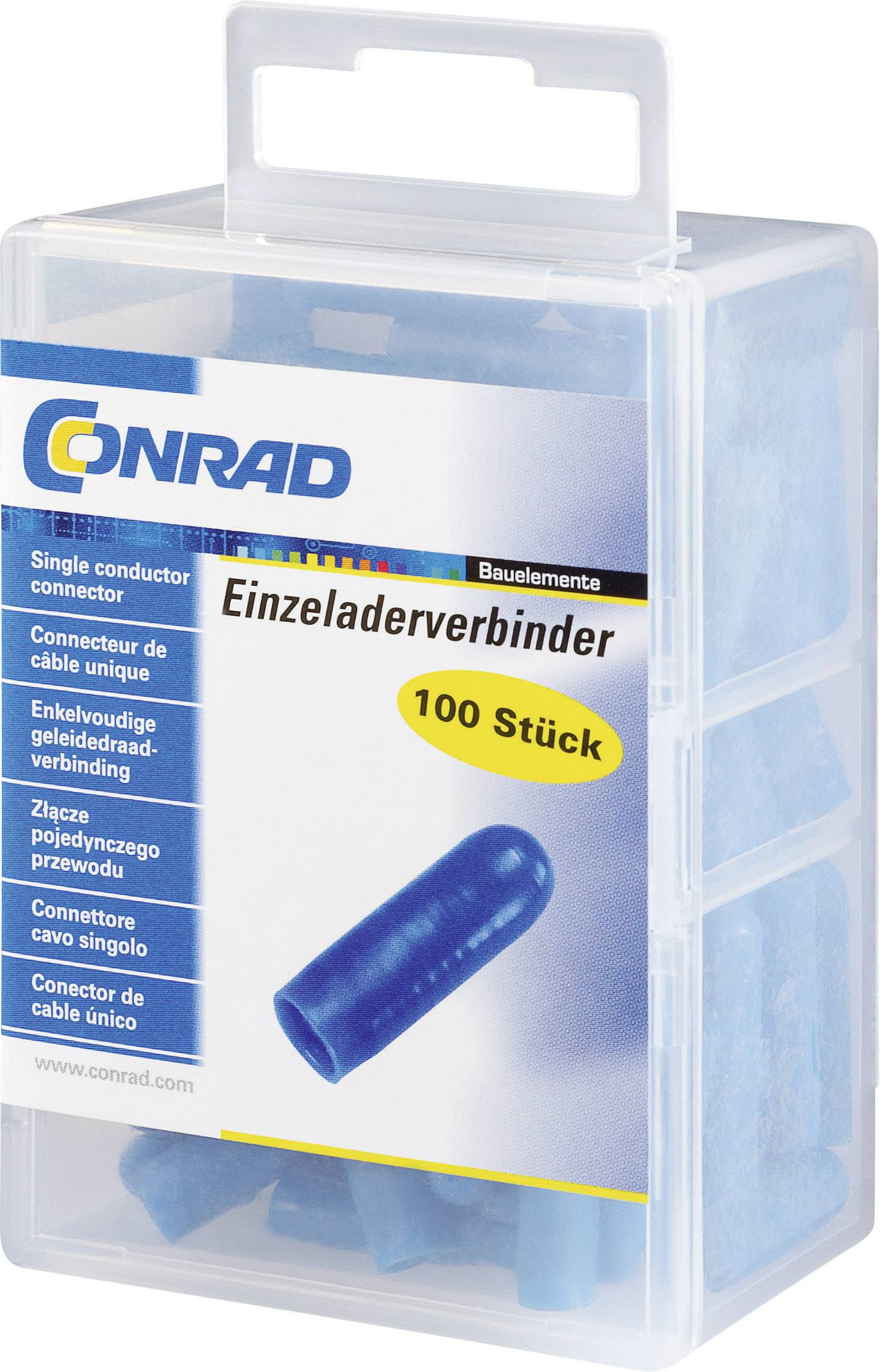 TRU Components Einzeladerverbinder flexibel: 0.08-0.38mm² starr: 0.08-0.38mm² Polzahl: 2 100 St. Blau