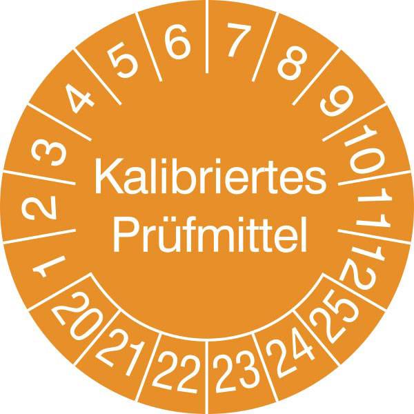 Prüfplaketten Kalibriertes Prüfmittel in Jahresfarbe, 15 Stück/Bogen, 3cm Version: 25-30 - Kalibriertes Prüfmittel 25-30