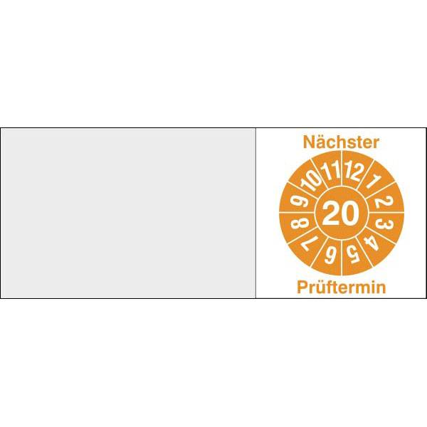 Kabelprüfplakette - Nächster Prüftermin, in Jahresfarbe, 16 Stück/Bogen, 5x2cm Version: Nächster Termin 22