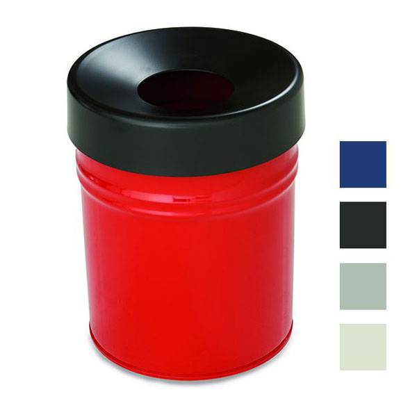 Abfallbehälter TKG selbstlöschend FIRE EX, 24 ltr., weiß,rot, blau, neusil.,schwarz, 29,5 x 37 cm Version: 5 - neusilber