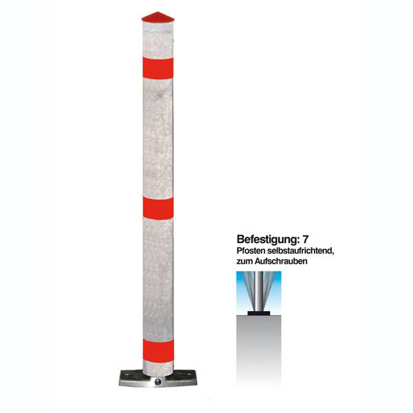Funktionssperrpfosten Alu, selbstaufrichtend, zum Aufschrauben, Durchm. 76mm