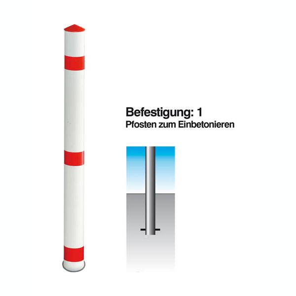 Absperrpfosten Funktionssperrpfosten Alu, zum Einbetonieren, Durchm. 60mm