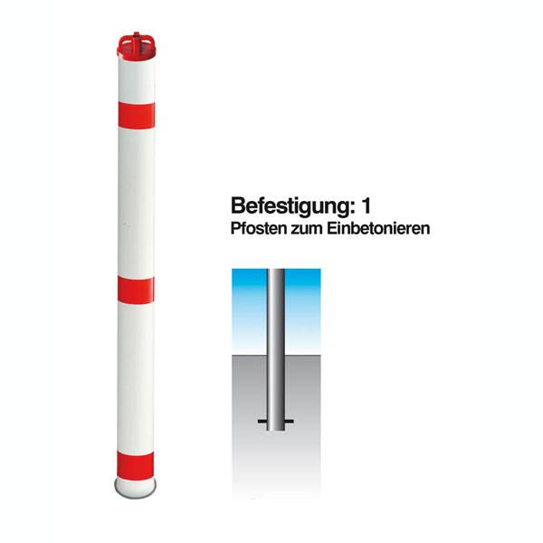 Funktionssperrpfosten Alu, zum Einbetonieren, Kettenkopf, Durchm. 60mm