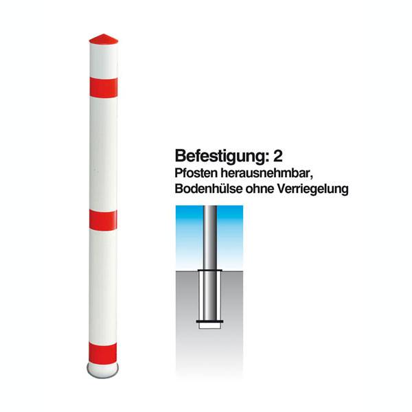 Funktionssperrpfosten Alu, Bodenhülse ohne Verriegelung, Durchm. 60mm