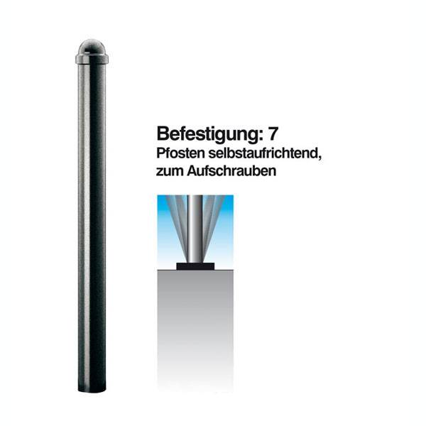 Absperrpfosten Stahl, Pfosten selbstaufrichtend zum Aufschrauben, Durchm. 76mm