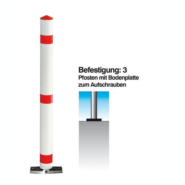 Funktionssperrpfosten Alu, mit Bodenplatte, Durchm. 60mm