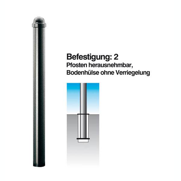 Absperrpfosten Stilsperrpfosten Alu, Pfosten herausnehmbar, Durchm. 76mm
