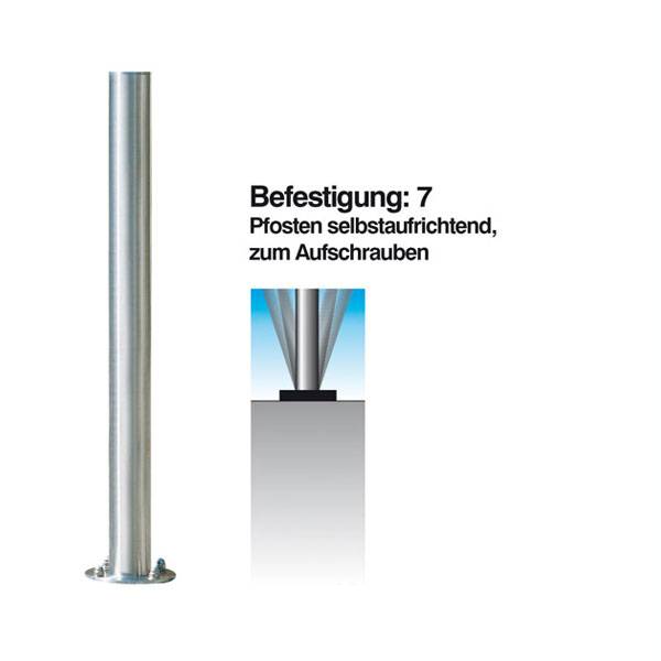Absperrpfosten Edelstahl, selbstaufrichtend, Flachkopf, Druchm. 76mm