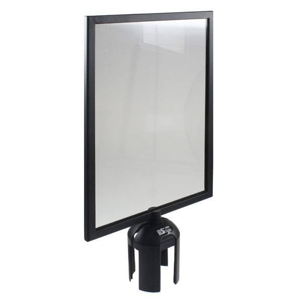 Absperrsysteme Zubehör Guide - Line, Schild A4 hoch, aus Kunststoff, Rahmenfarbe schwarz,