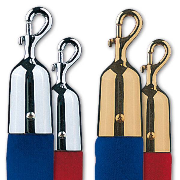 Gurtabsperrsystem GANGWAY, Samtseil: blau, 2m lang, Kordelendstück: Messing