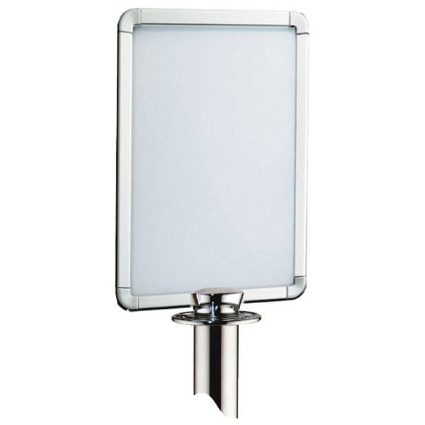 Gurtabsperrsystem GANGWAY, Alurahmen DIN A4 hoch, Chrom