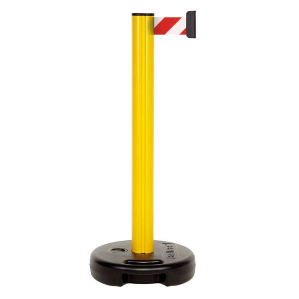 Absperrpfosten Outdoor, Pfosten: gelb, Gurt: rot/weiß, Höhe Pfosten: 97 cm