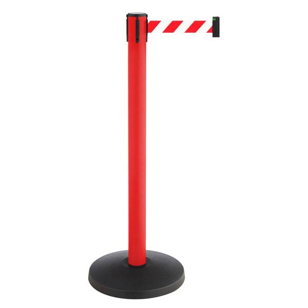 Gurtpfosten Allroundline ALA, Pfosten: rot, Höhe: 100,0 cm, Gurtlänge: 3,0 m