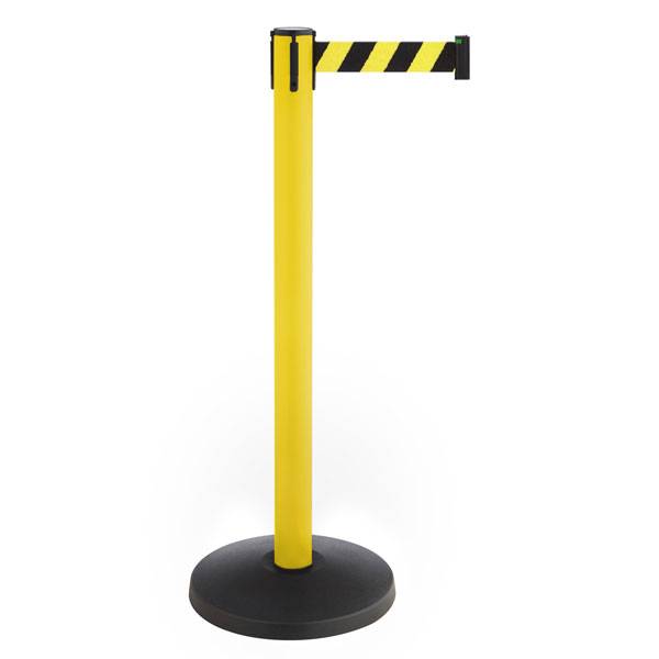 Gurtpfosten Allroundline ALA, Pfosten: gelb, Höhe: 100,0 cm, Gurtlänge: 3,0 m