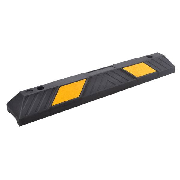 Parkplatzbegrenzung 900 mm, Recylinggummi, gelbe Reflexstreifen