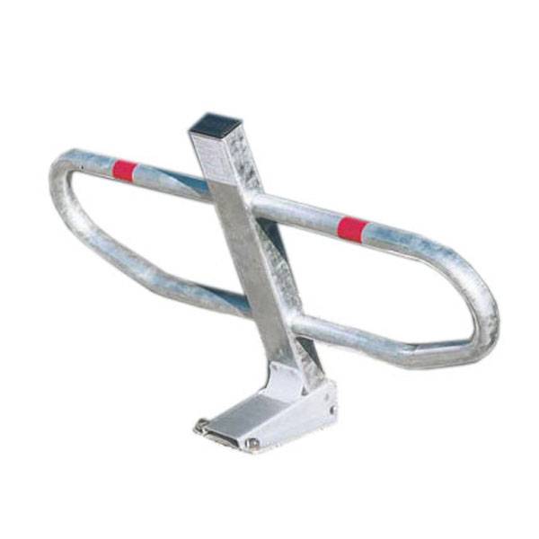 Parkbügel,verzinkter Stahl, Profilzyl.gleichschl.,zum Aufdübeln, federnd bis 45 Grad,BxH: 1mx 0,6m