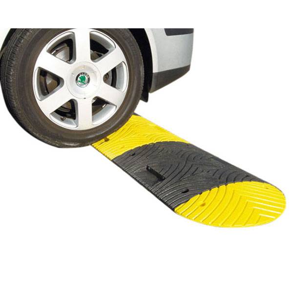 Fahrbahnschwelle, Abschlusselement gelb, mit Zapfen, Größe (LxBxH): 50,0 x 25,0