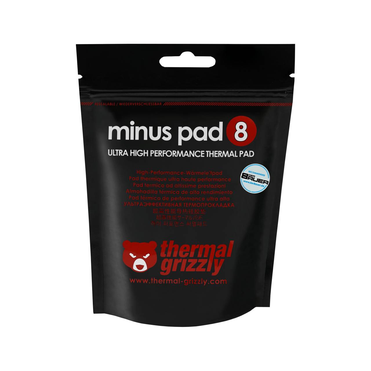 Thermal Grizzly Minus Pad 8 - Thermo-Pad - Red Brown (Packung mit 2)