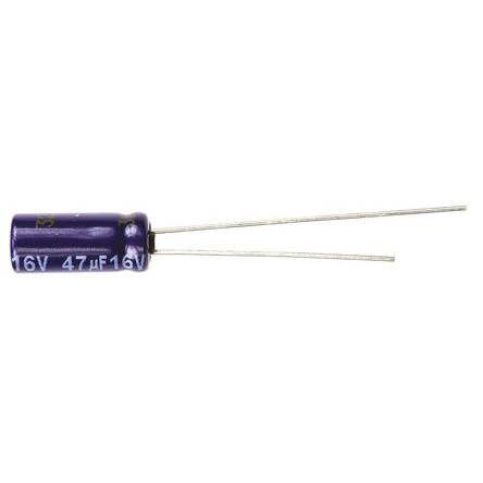 Panasonic M, THT Elektrolyt Kondensator 47μF ±20% / 16V dc, Ø 5mm x 11mm, +85°C