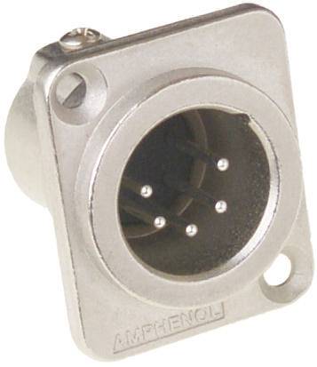 Amphenol AC5MDZ XLR-Steckverbinder Stecker, Einbau vertikal Polzahl: 5 Silber 1St.