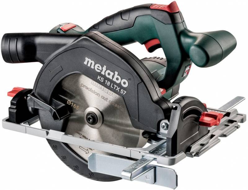 Metabo KS 18 LTX 57 Akku-Handkreissäge Schnitttiefe max. (90°) 57 mm ohne Akku, ohne Ladegerät, inkl. Koffer, inkl. Parallelanschlag 18 V