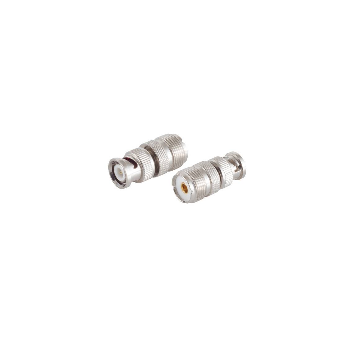 S/CONN BNC-UHF-Koaxial-Adapter BNC-Stecker auf UHF-Kupplung Metall Silber