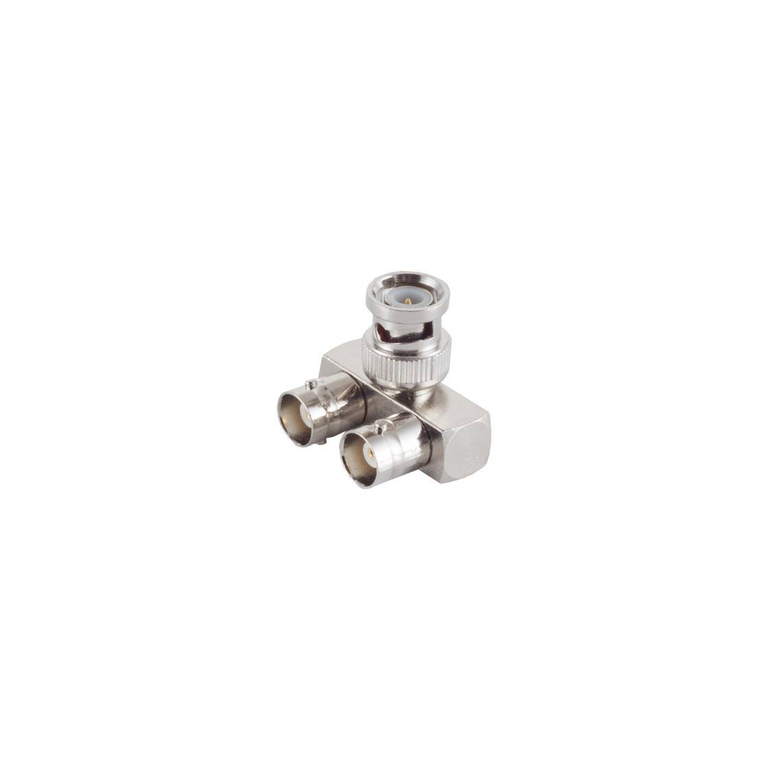 S/CONN BNC-L-Adapter Stecker auf 2x BNC-Kupplung Koaxial 50 Ohm für Videosysteme