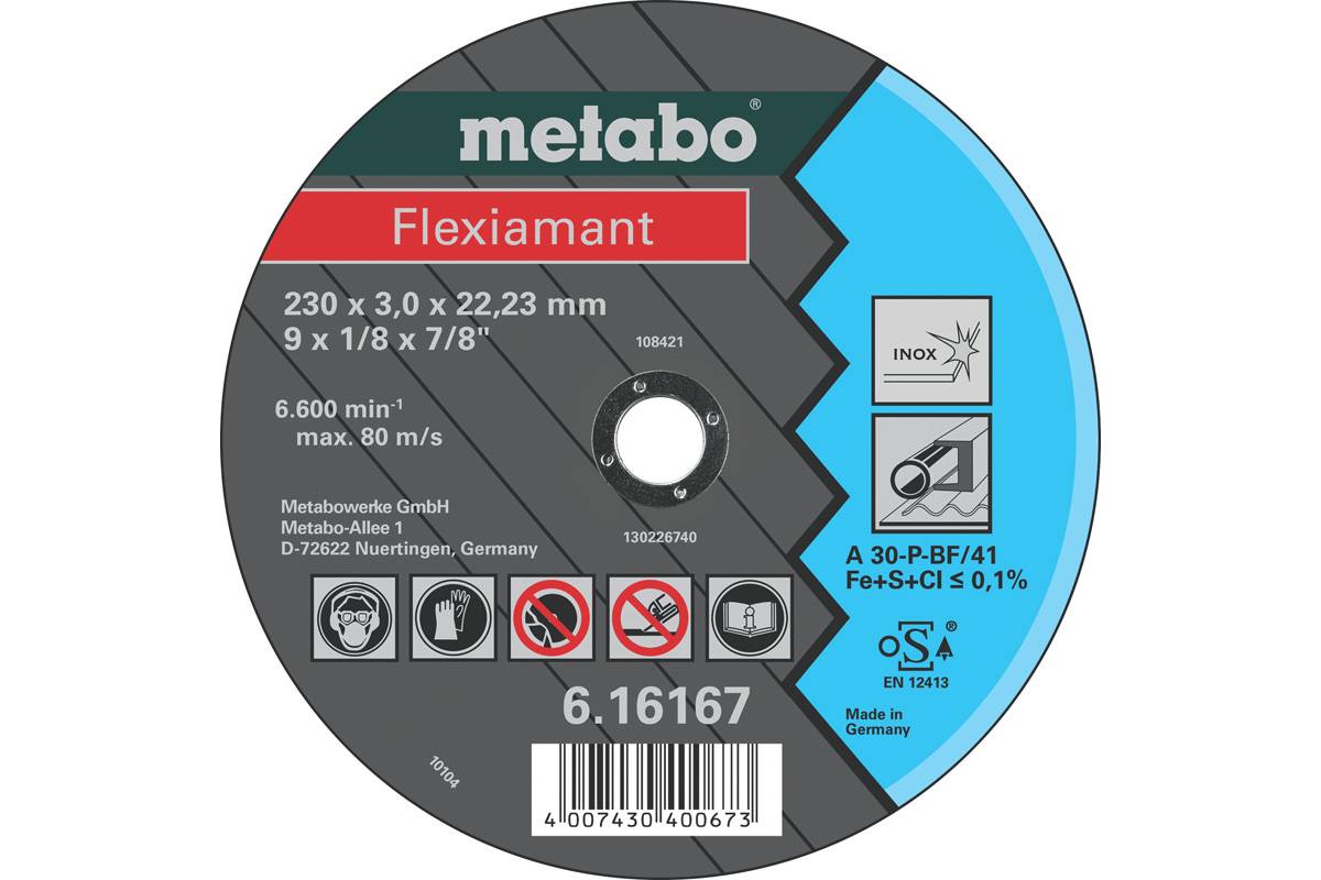 Metabo Flexiamant 180x3x22,23 mm Inox Trennscheibe gerade