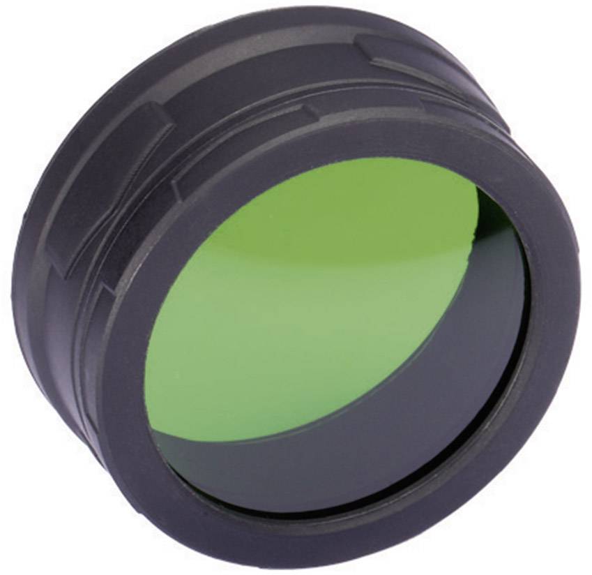 Ein grüner Kamerafilter in zylindrischer Form, hauptsächlich verwendet zur Anpassung von Lichtverhältnissen bei Fotografie oder Videografie.