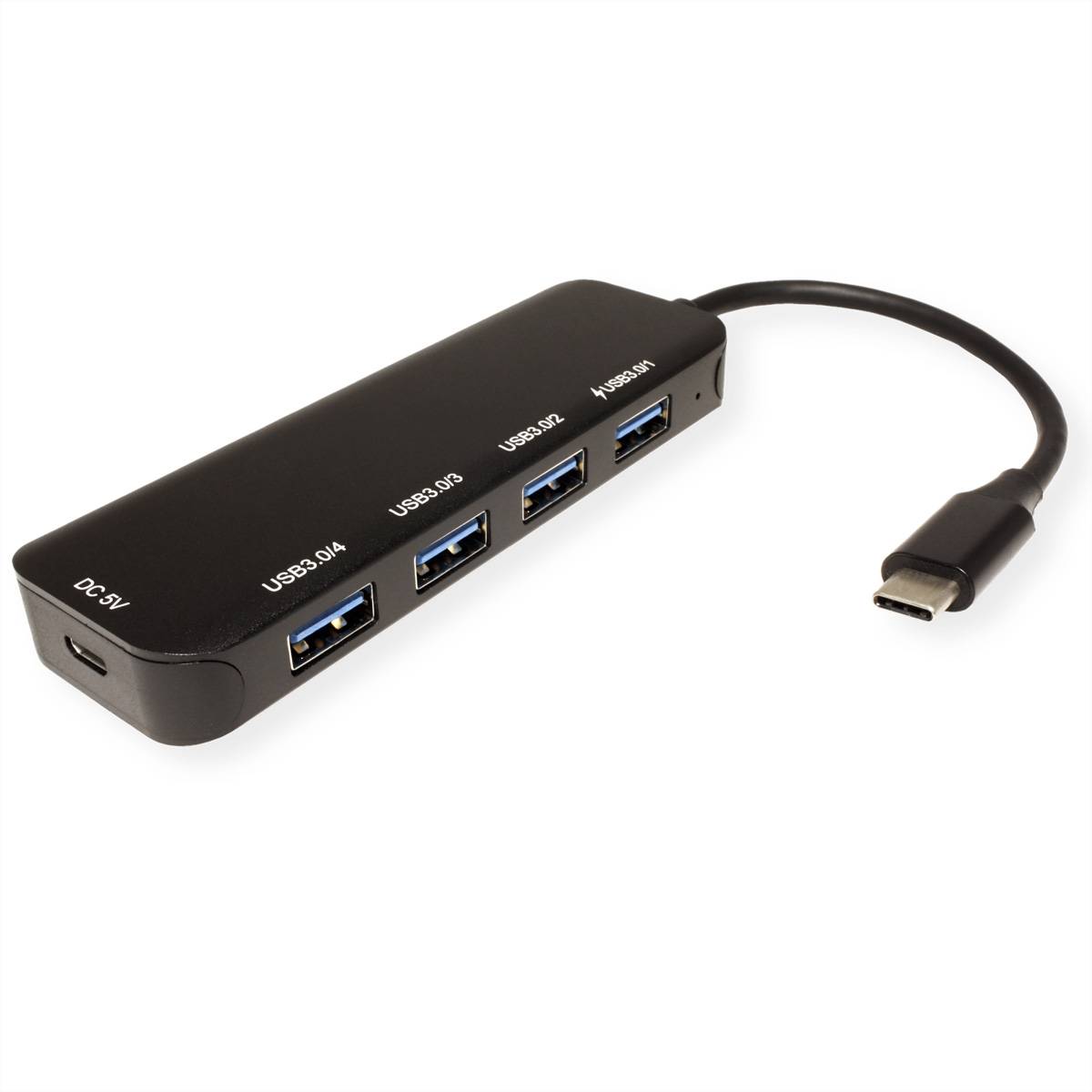 VALUE USB 3.2 Gen 1 Hub, 4fach, Typ C Anschlusskabel