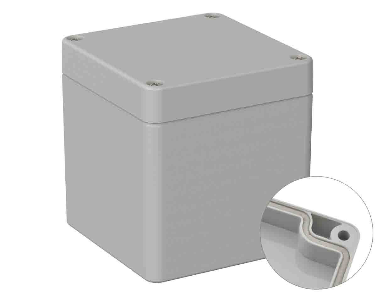 RS PRO Polycarbonat Universal-Gehäuse 5U2 Grau Außenmaß 80 x 82 x 85mm IP66
