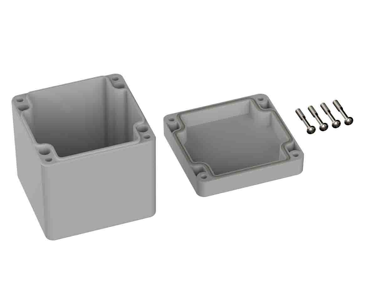 RS PRO Polycarbonat Universal-Gehäuse 5U2 Grau Außenmaß 80 x 82 x 85mm IP66