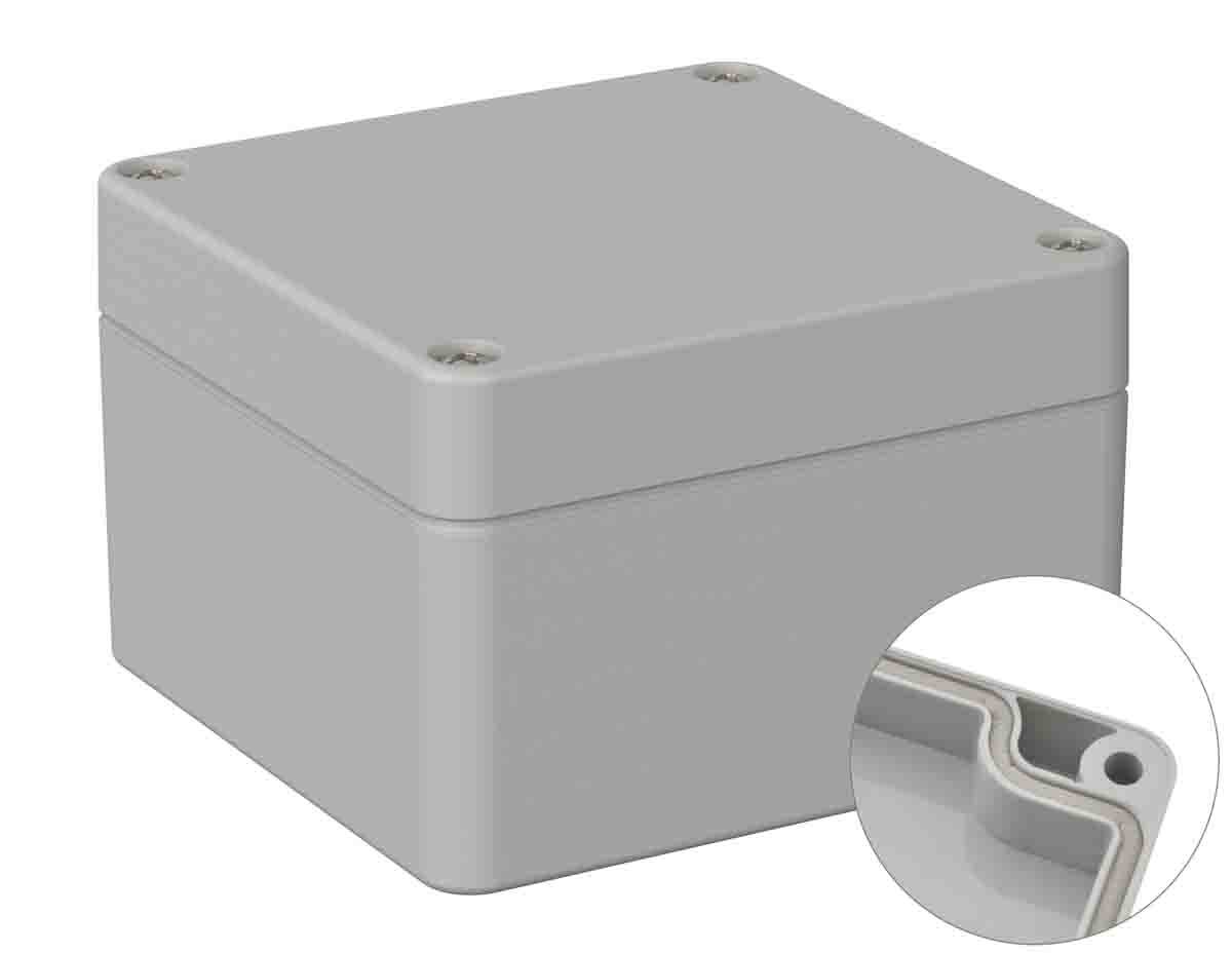 RS PRO Polycarbonat Universal-Gehäuse 5U2 Grau Außenmaß 120 x 122 x85mm IP66
