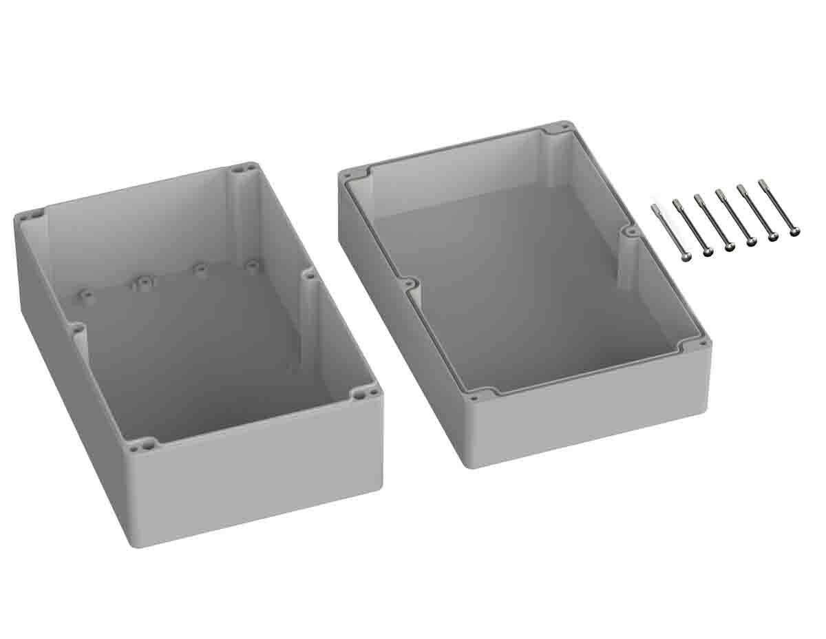 RS PRO Polycarbonat Universal-Gehäuse 5U2 Grau Außenmaß 230 x 300 x 110mm IP66