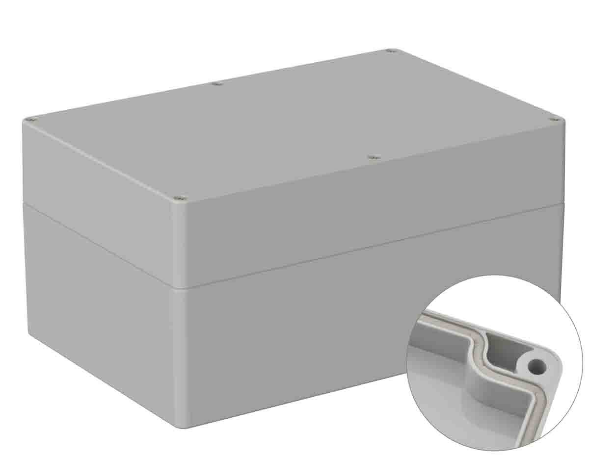 RS PRO ABS Universal-Gehäuse 5U3 Grau Außenmaß 160.3 x 240.3 x 120mm IP66