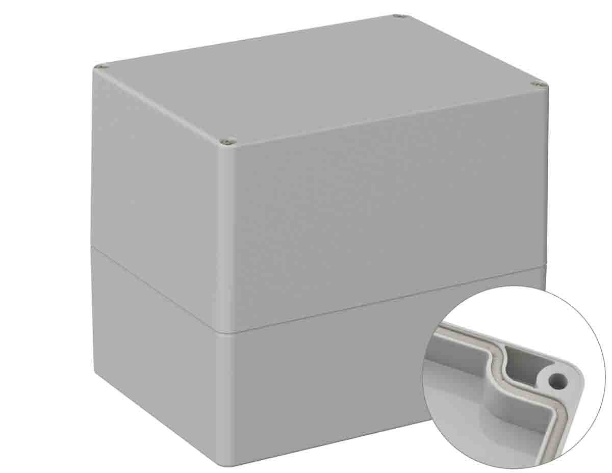 RS PRO ABS Universal-Gehäuse 5U3 Grau Außenmaß 120 x 160 x 140mm IP66