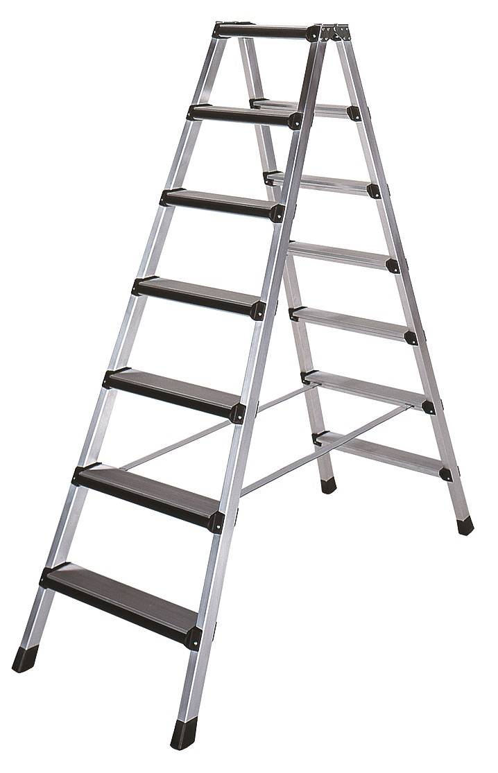 Iller Stufenstehleiter eloxiert 2x10 gepolsterte Stufen