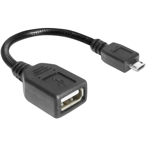 Delock USB-Kabel USB 2.0 USB-Micro-B Stecker, USB-A Buchse 0.15m Schwarz mit OTG-Funktion 83293