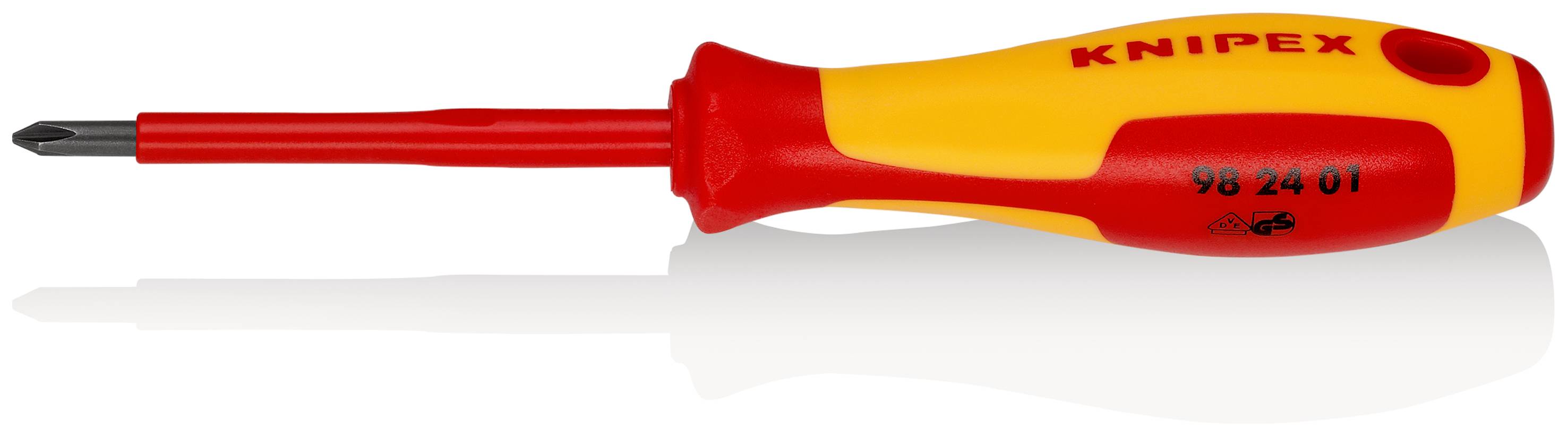 Knipex Knipex-Werk 98 24 01 VDE Kreuzschlitz-Schraubendreher PH 1 Klingenlänge: 80 mm DIN EN 60900