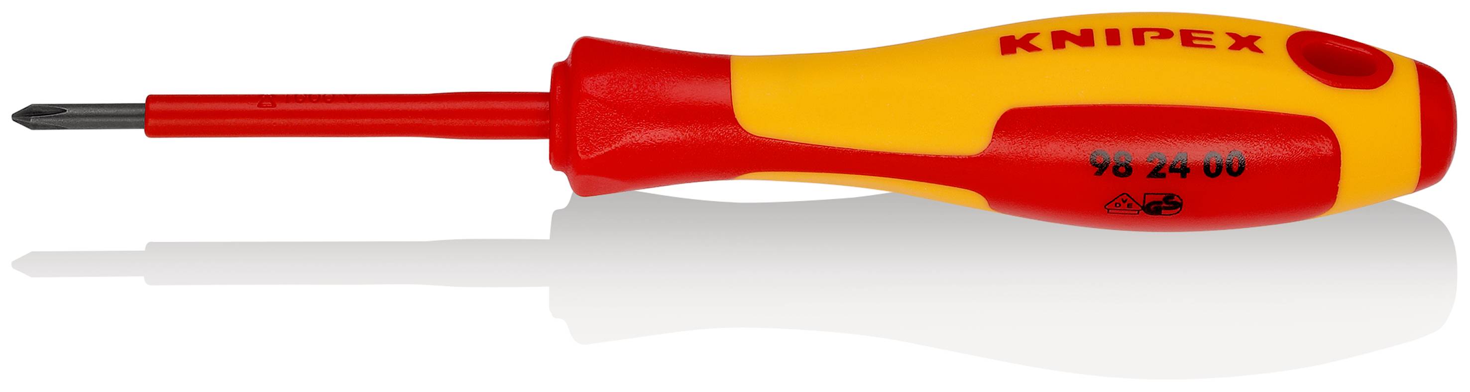Knipex Knipex-Werk 98 24 00 VDE Kreuzschlitz-Schraubendreher PH 0 Klingenlänge: 60 mm DIN EN 60900