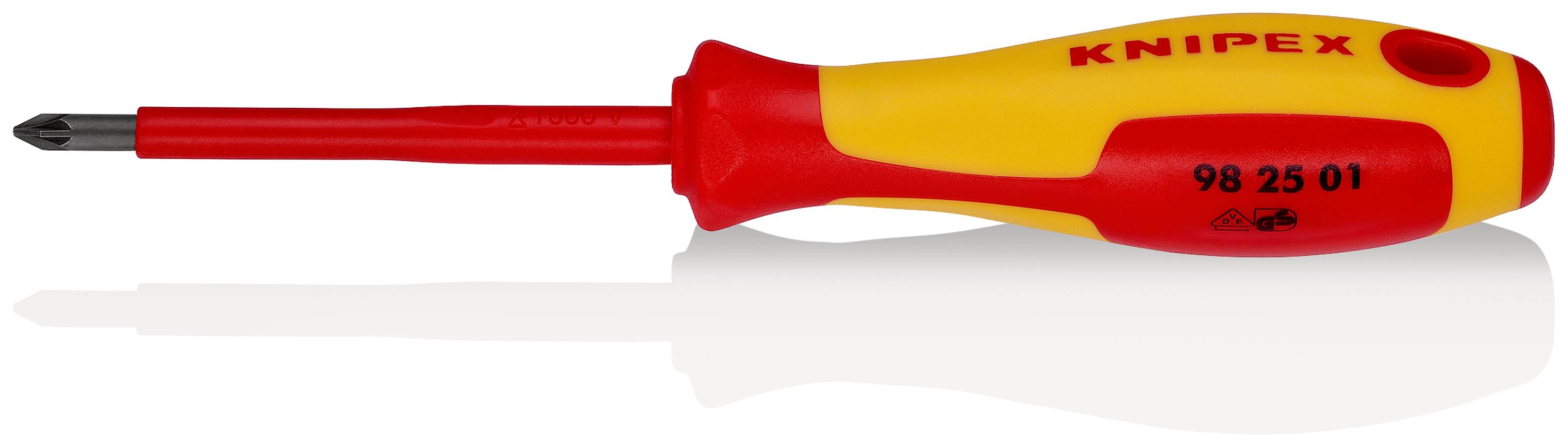 Knipex Knipex-Werk 98 25 01 VDE Kreuzschlitz-Schraubendreher PZ 1 Klingenlänge: 80 mm DIN EN 60900