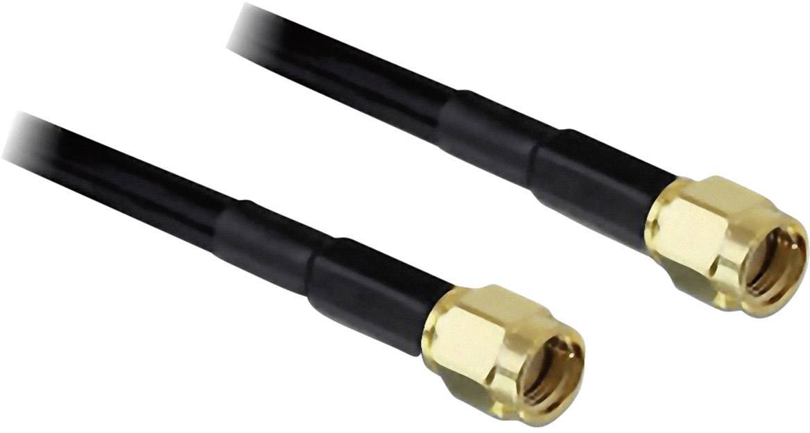 Delock WLAN-Antennen Anschlusskabel [1x RP-SMA-Stecker - 1x RP-SMA-Stecker] 5.00 m Schwarz