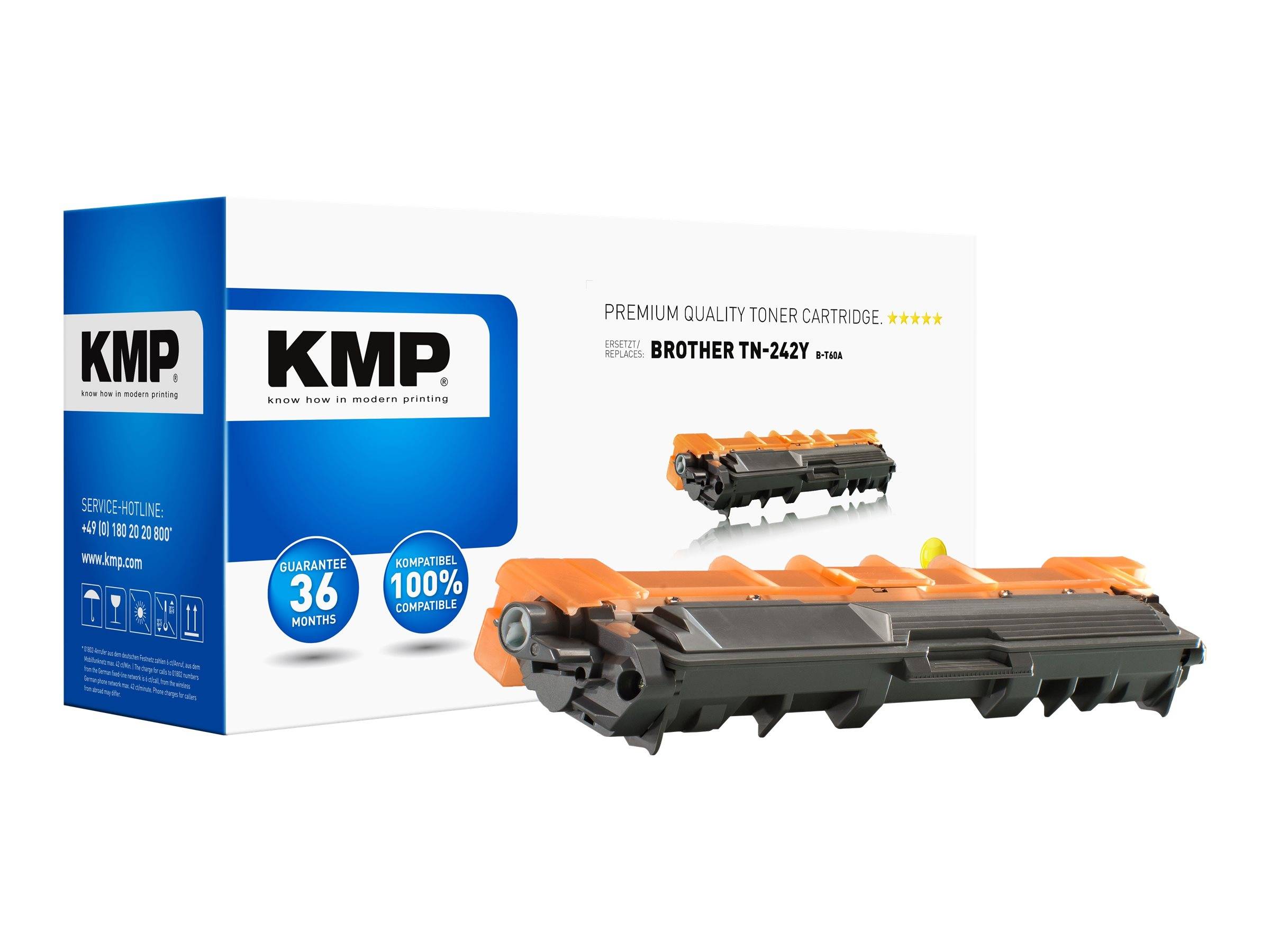 KMP Tonerkassette ersetzt Brother TN-242Y, TN242Y Kompatibel Gelb 1400 Seiten B-T60A