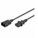 Goobay 95125 Kaltgerätekabel mit C14 Stecker & C13 Buchse Universelle Stromkabel Verlängerung Netzkabel, Schwarz, 1 m
