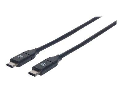 Manhattan USB-Kabel USB 3.2 Gen2 (USB 3.1 Gen2) USB-C® Stecker, USB-C® Stecker 0.50 m Schwarz 354899