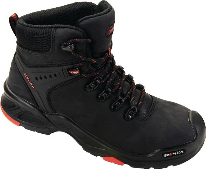 Sicherheitsstiefel Brooklyn Gr.40 schwarz/rot Leder S3 SRC HRO EN20345 BAAK