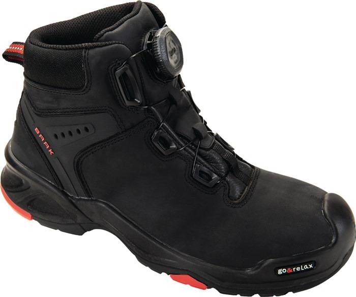 Sicherheitsstiefel Braxton Gr.44 schwarz/rot Leder S3 SRC HRO EN20345 BAAK