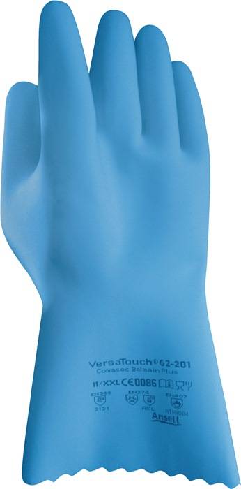 Chemiehandschuh AlphaTec® 62-201 Gr.10 blau EN 388,EN 374,EN 407 PSA III ANSELL
