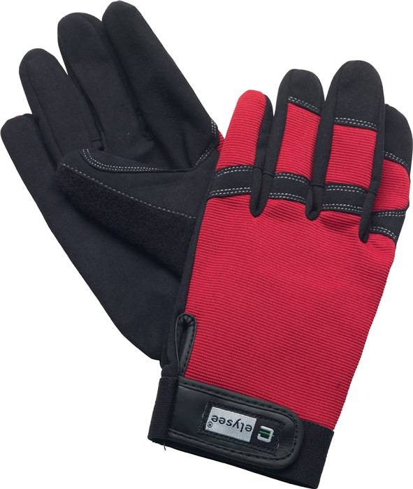 Kunstlederhandschuhe Mechanical Technician Gr.10 schwarz/rot Kunstleder
